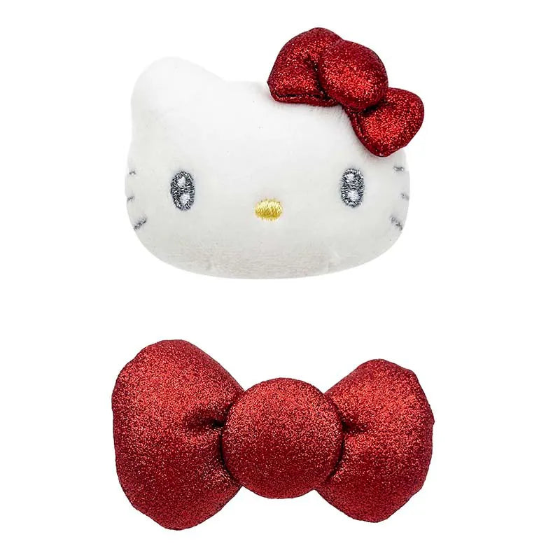 Hello Kitty Glitter Bow Hair Clip Set (2pc)