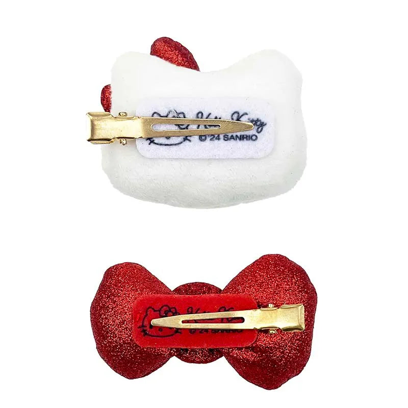 Hello Kitty Glitter Bow Hair Clip Set (2pc)