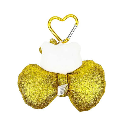 Hello Kitty Gold Glitter Bow Mascot Plush Clip On