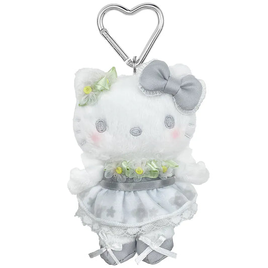 Hello Kitty Silver Flower Mascot Plush Clip On