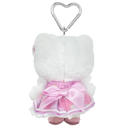 Hello Kitty Pink & Purple Flower Mascot Plush Clip On