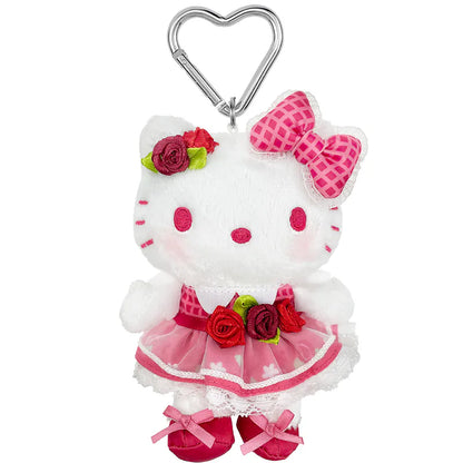 Hello Kitty Red Flower Mascot Plush Clip On