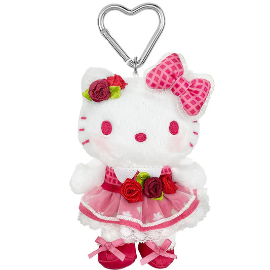 Hello Kitty Red Flower Mascot Plush Clip On