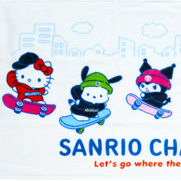 Sanrio Characters Mix Skateboard Hand Towel