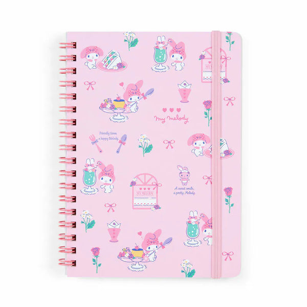 My Melody Pudding B7 Lined Notebook (Elastic Closure)