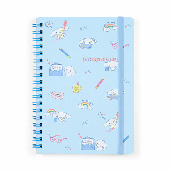 Cinnamoroll Letter B7 Lined Notebook (Elastic Closure)