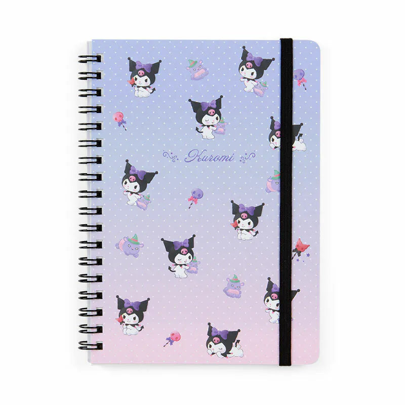 Kuromi Ribbon B7 Lined Notebook (Elastic Closure)