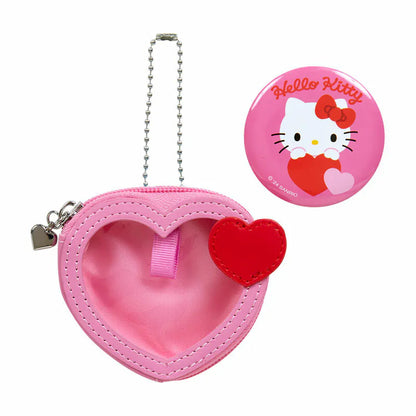 Sanrio Characters Big Heart Mini Pouch and Pin Set