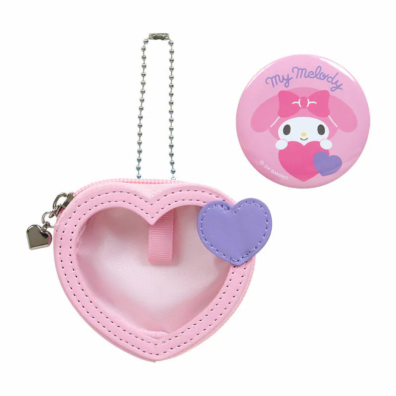 Sanrio Characters Big Heart Mini Pouch and Pin Set