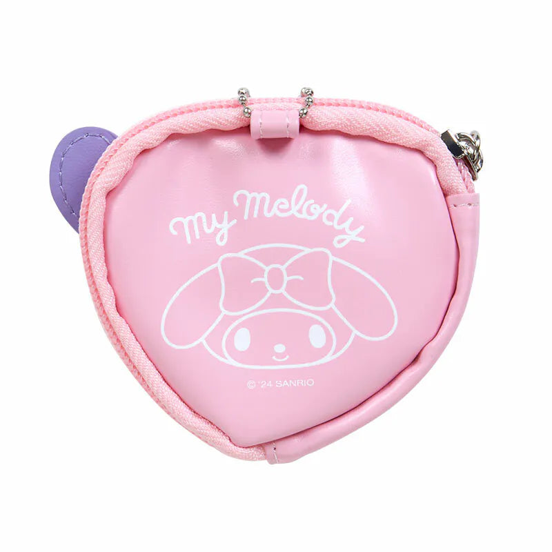 Sanrio Characters Big Heart Mini Pouch and Pin Set