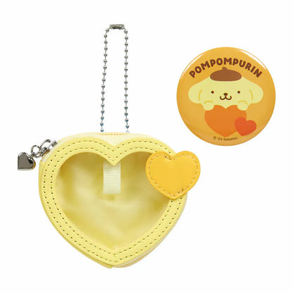 Sanrio Characters Big Heart Mini Pouch and Pin Set