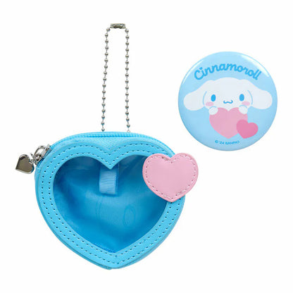 Sanrio Characters Big Heart Mini Pouch and Pin Set