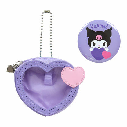 Sanrio Characters Big Heart Mini Pouch and Pin Set