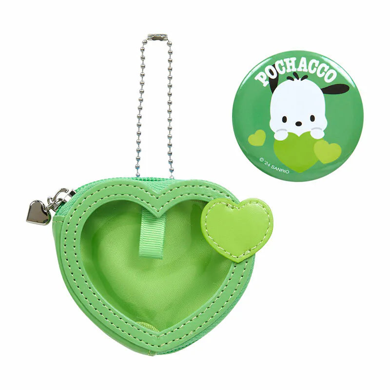 Sanrio Characters Big Heart Mini Pouch and Pin Set