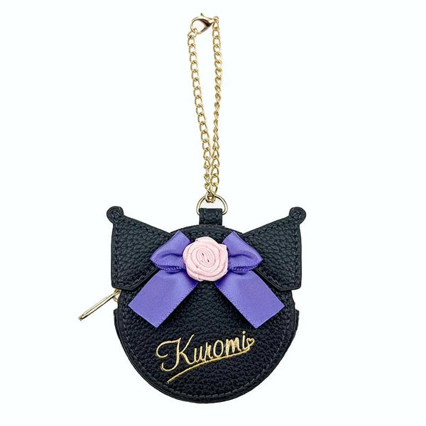 Kuromi Bow Mirror with Pouch