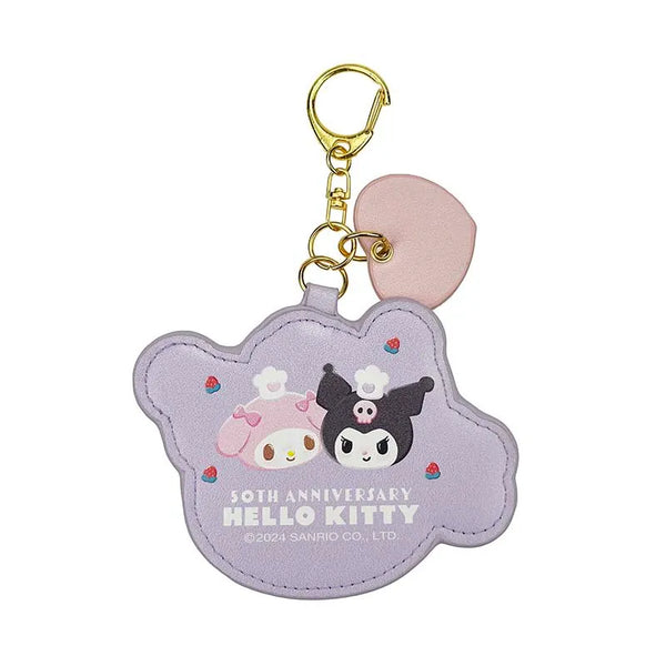 Hello Kitty 50th Anniversary Pink Gingham D-Cut Keyring Blind Box