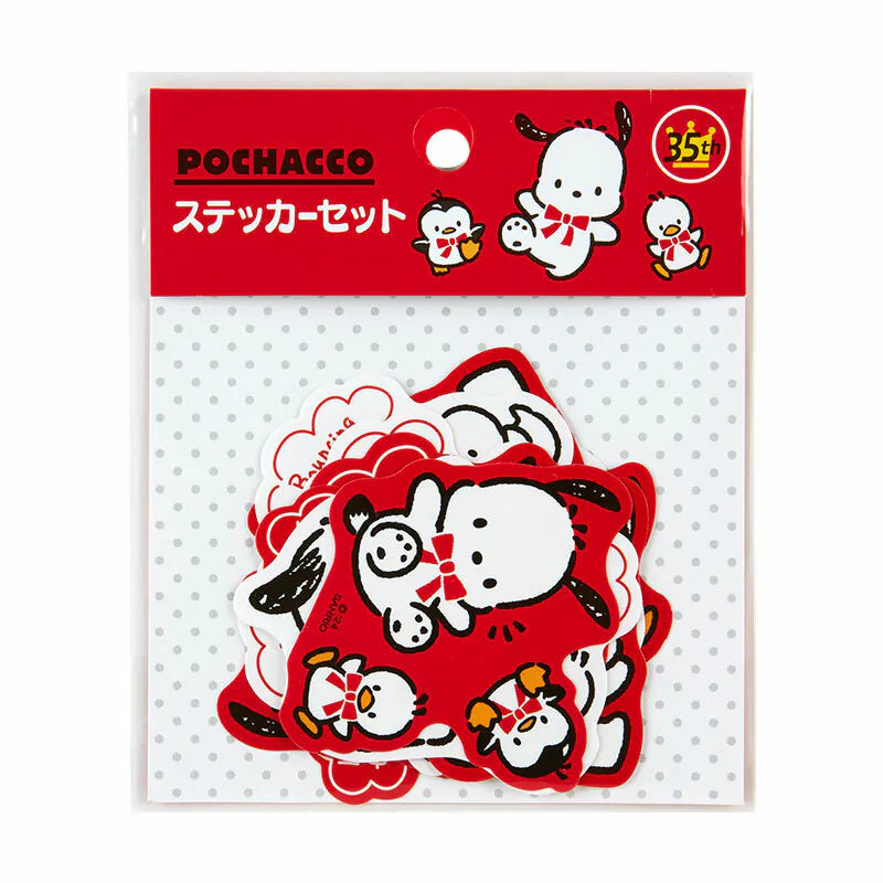 Pochacco 35th Anniversary 10-pc Sticker Pack (Red Ribbon)