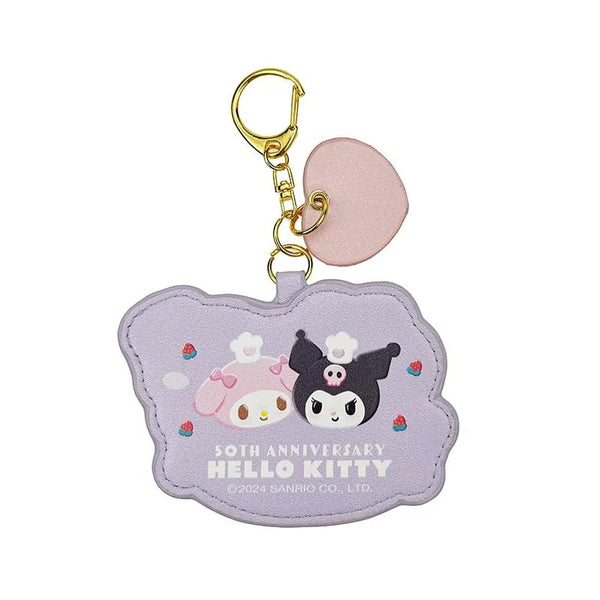 Hello Kitty 50th Anniversary Pink Gingham D-Cut Keyring Blind Box