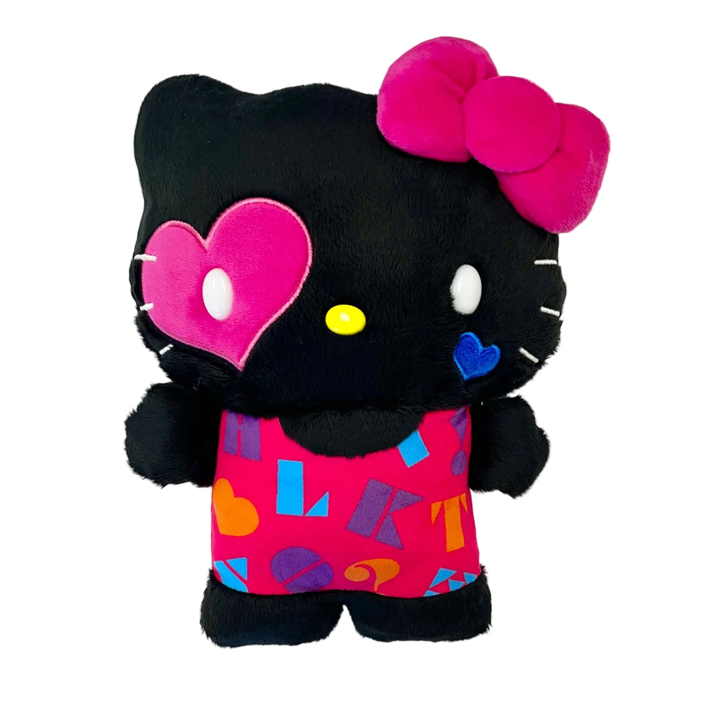 Hello Kitty Flat Black and Pink 10" Plush