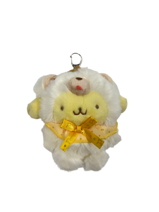 Pompompurin Fluffy Bear Keychain with Mascot