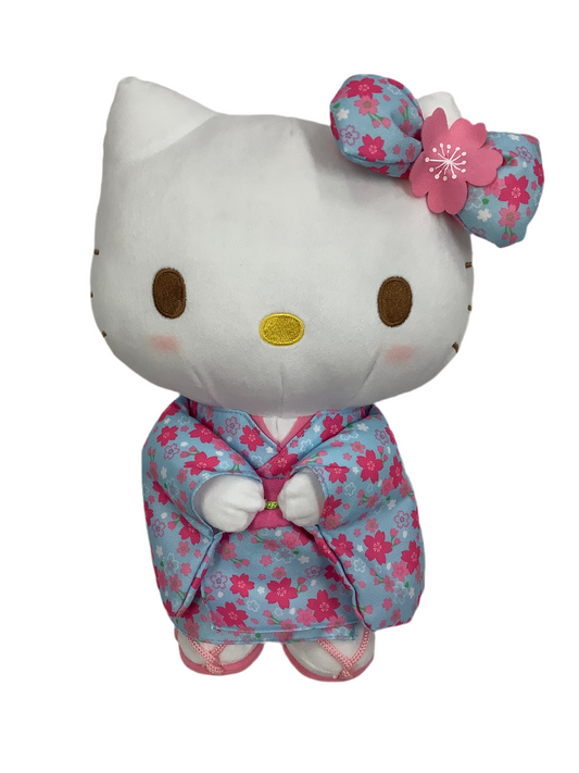 Hello Kitty Blue Sakura Kimono 12" Standing Plush