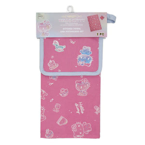 Hello Kitty 50th Anniversary Kitchen Towel and Potholder Set