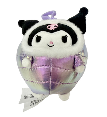 Kuromi Shiny Hooded Puffer Jacket Mascot Clip On