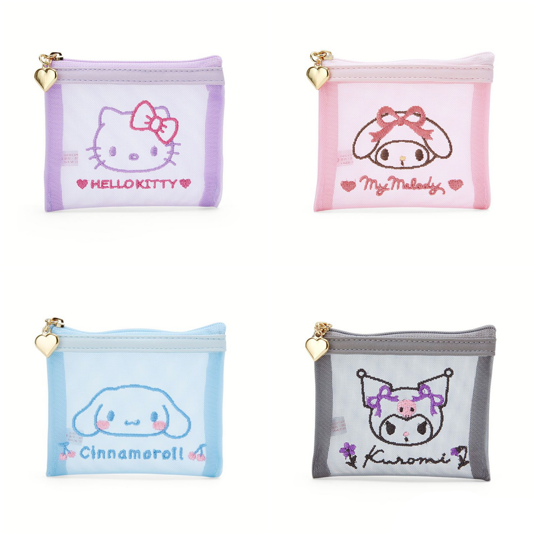 Sanrio Characters Flat Mesh Pouch