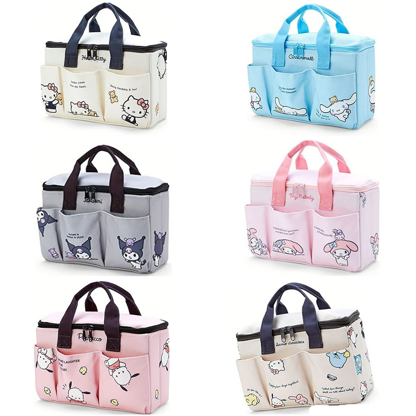 Sanrio Characters Medium Storage Box with Pockets and Handle: