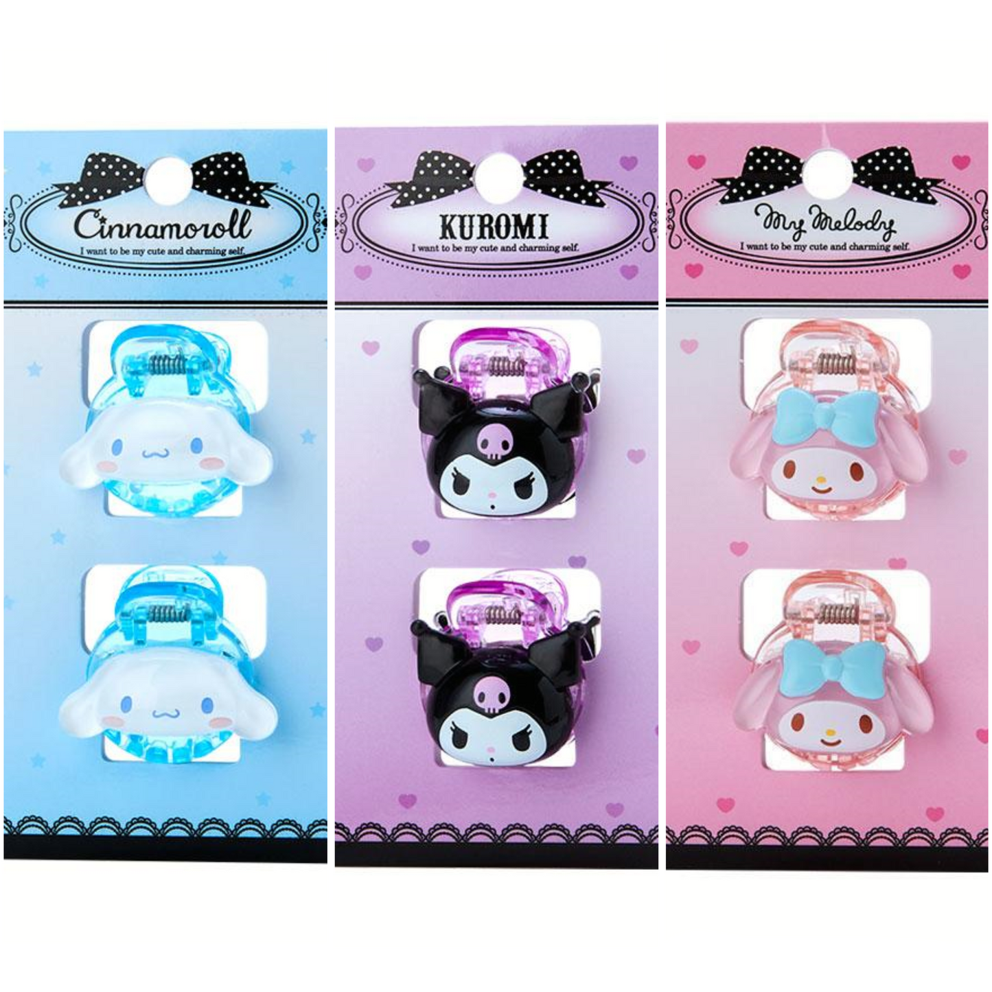 Sanrio Characters Clear Hair Clip Set