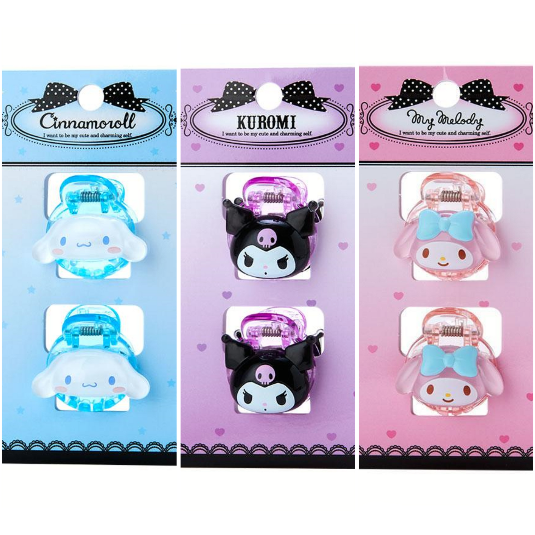 Sanrio Characters Clear Hair Clip Set