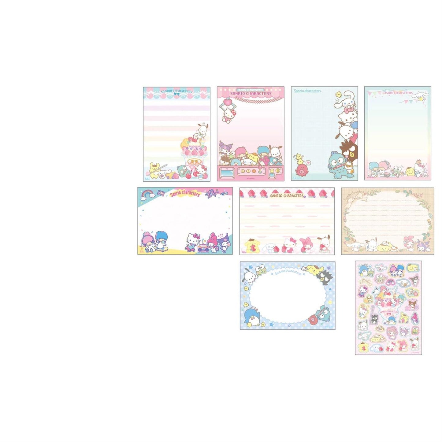 Sanrio Characters 8-Design Memo Pad