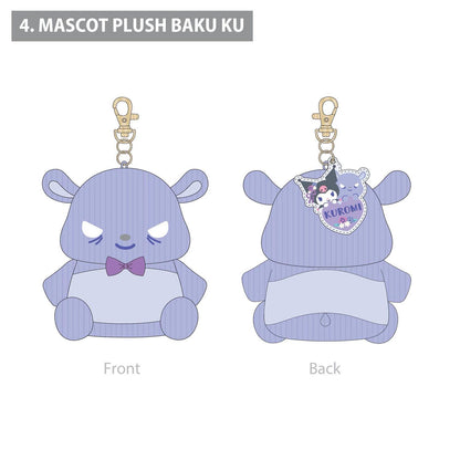 Baku & Kuromi Charming Floral Heart Mascot Plush