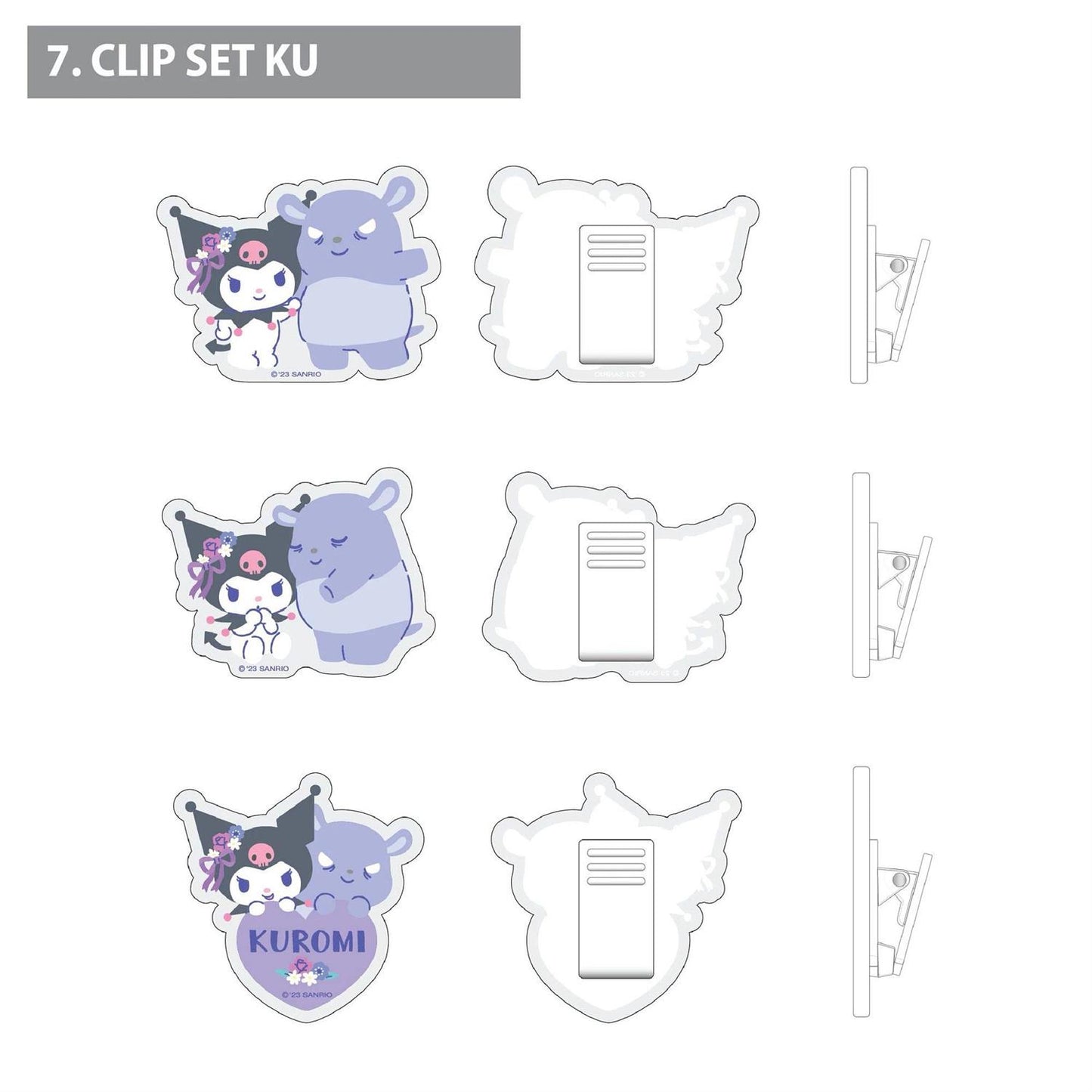 Kuromi & Baku Charming Floral Clip Set