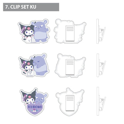 Kuromi & Baku Charming Floral Clip Set