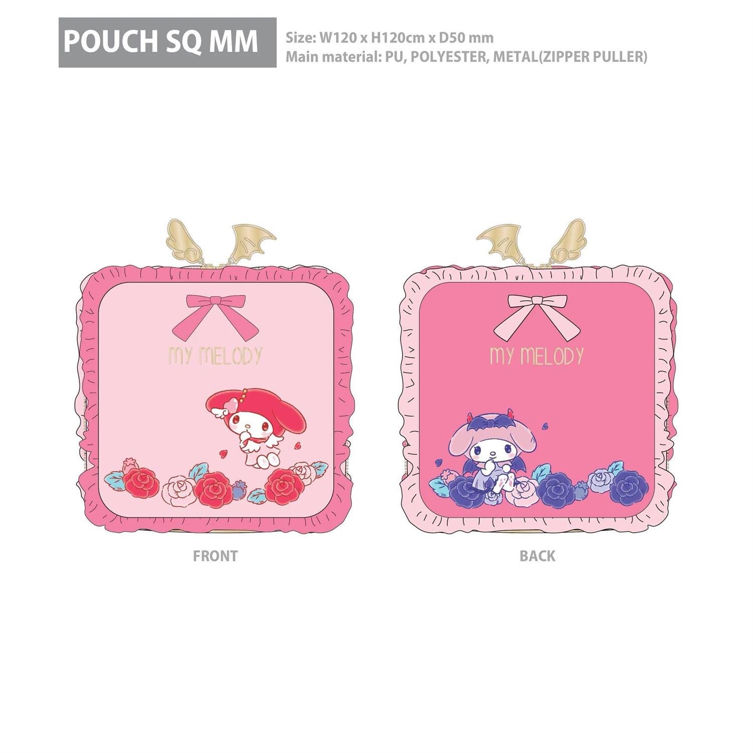 My Melody Angel Devil Square Pouch