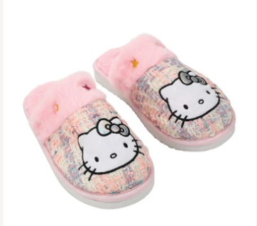 Hello Kitty Pink Tweed Mules