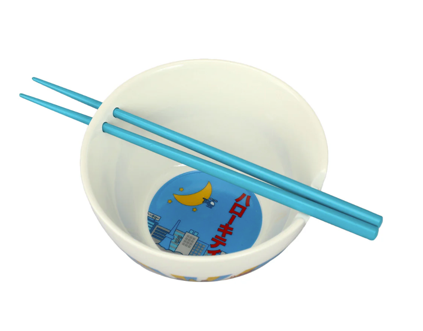 Hello Kitty Kaiju Ramen Bowl with Chopsticks