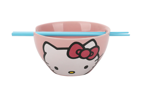 Hello Kitty Pink Bowl with Chopsticks