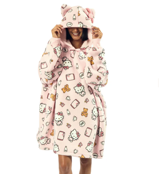 Hello Kitty Pink Oversized Hoodie Wearable Blanket