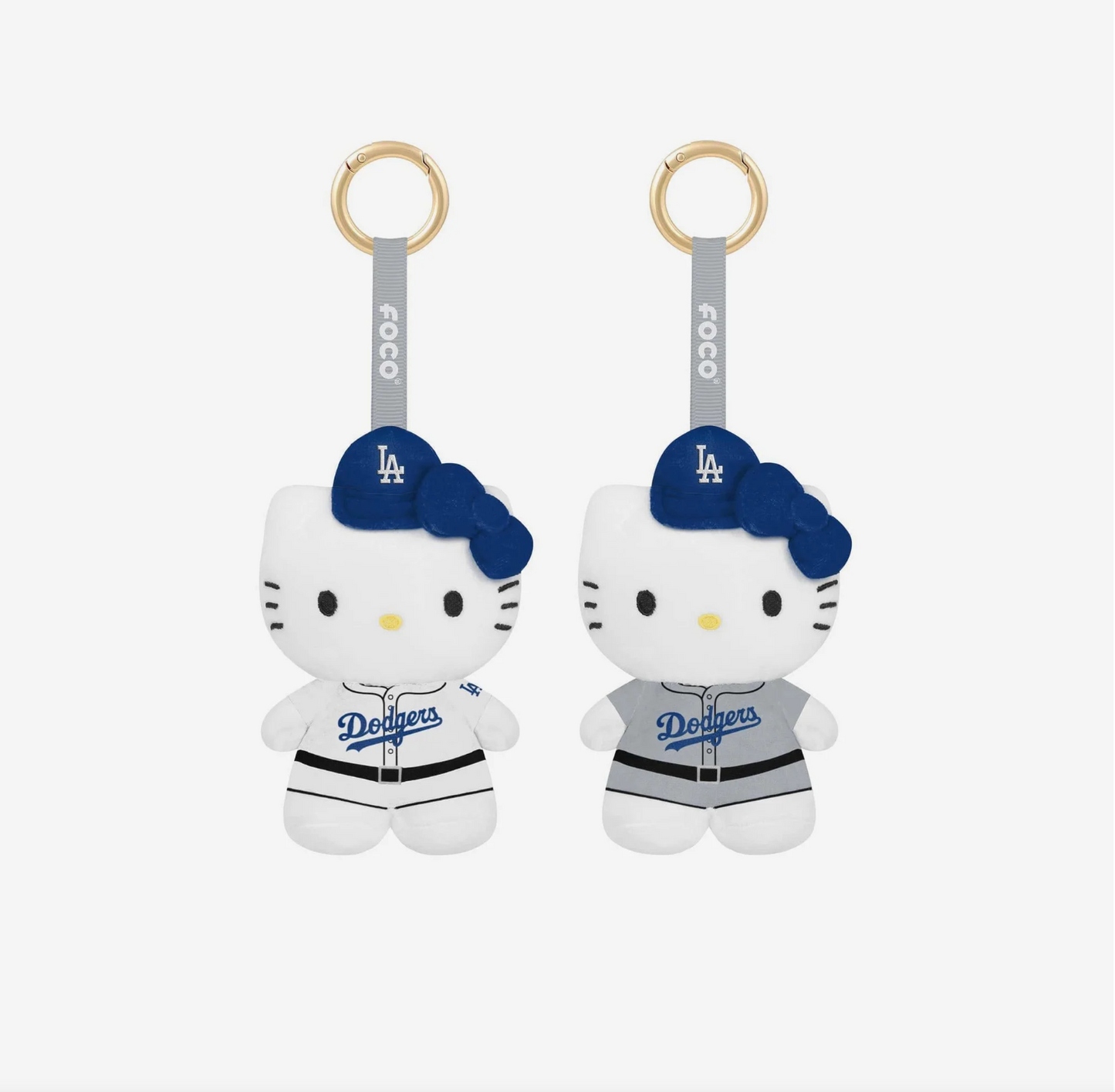 Hello Kitty Los Angeles Dodgers 2 Pack Mini Plush Bag Charm Keychain
