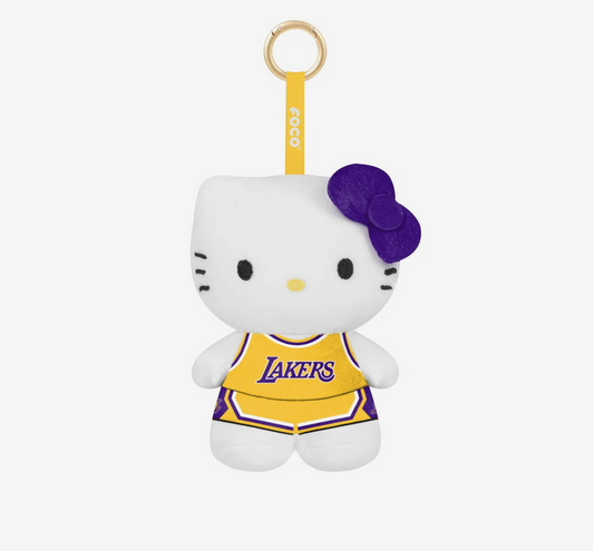Hello Kitty Los Angeles Lakers  6" Plush Bag Charm Keychain