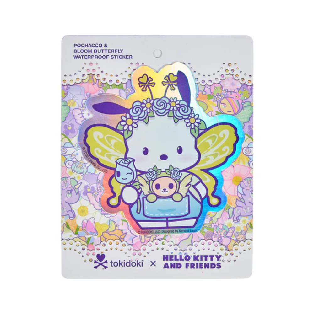tokidoki x Hello Kitty and Friends Butterfly Garden Pochacco and Bloom Butterfly Sticker