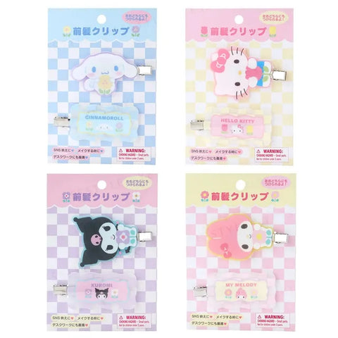 Sanrio Characters Pastel Check Hair Clip