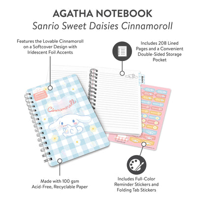 Sanrio Sweet Daisies Cinnamoroll™ Agatha Lined Notebook
