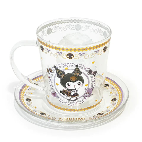 Kuromi Ribbon Glass and Saucer Set