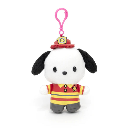 Pochacco Firefighter Collectible Mascot Clip On