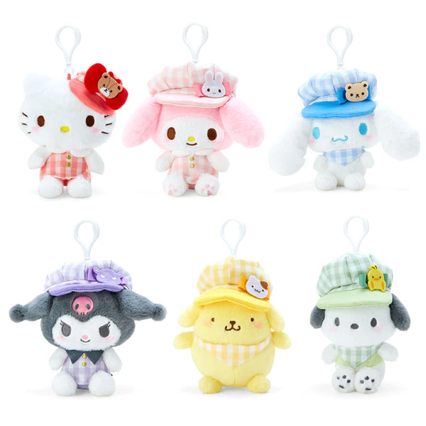 Sanrio Characters Gingham Casquette Mascot Clip On