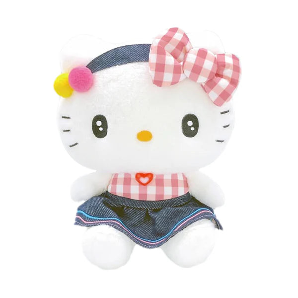 Hello Kitty Gingham Denim 8" Plush