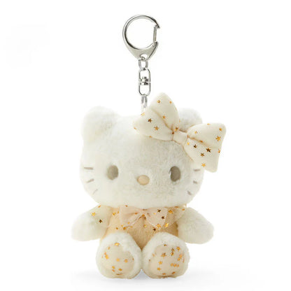 Sanrio Characters White Plush Keychain with Mascot